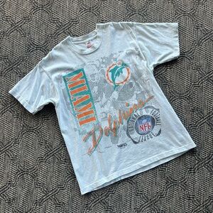 Vintage 1991 NFL Waves Miami Dolphins Single Stitch Size‎ XL